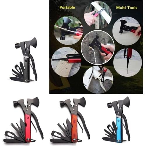 Multi-functional Hammer with Axe Wire Cutter Pliers Camping Hiking Survival Equipment Excellent Gifts for friends Family D7YA