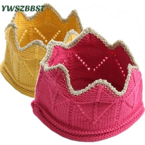 Fashion Baby Hat Infant Headband Knitting Crochet Inlaid with gold edge Caps for Newborns Photography Props Baby Photo Hat Caps