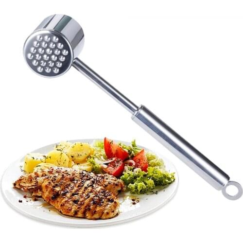 Stainless Steel Long Handle Meat Hammer Tenderizer Beef Steak Kitchen Tools
