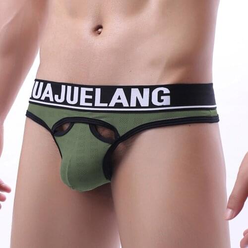 Hallowed-out Mesh Mens Bulge Pouch Underwear Sport Briefs Low Waist Panties Underpants G-string Bikini Lingerie Thong Panties