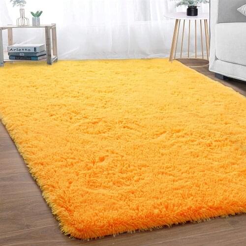 Soft Indoor Fluffy Shag Fur Area Rug Living Room Carpet Shag Furry Rug Rectangle Fluffy Bedside Rug Modern Plush Nursery Carpet