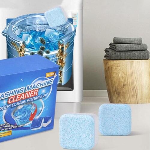 12 Tabs Washing Machine Deep Cleaner Set Washer Cleaning Detergent Effervescent Remover Tablet For Washing Machine