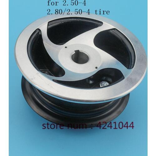 4 inch aluminum alloy wheel hub rim 17mm or 19mm Inner hole for 2.80/2.50-4 2.50-4 electric Scooter wheelchair tire tyre