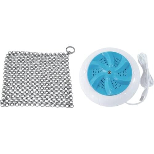 Cleaner Chainmail Cleaning Scrubber with Hanging Ring & Turbo Washing Machine, Ultrasonic Technology Vortex Washer