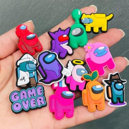 Wholesale 50Pcs Cartoon Robot Hot Game Amoug US PVC Shoe Charm Shoe Accessories Buckle DIY Shoes Decoration Backpack Croc Jibz