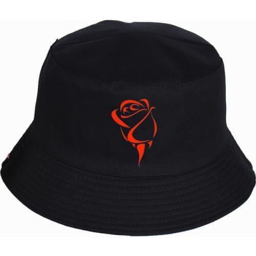 2019 new The red rose Print Hat Women Mens Panama Bucket Hat The red rose LOGO Design Flat Sun Visor Fishing Fisherman Hat
