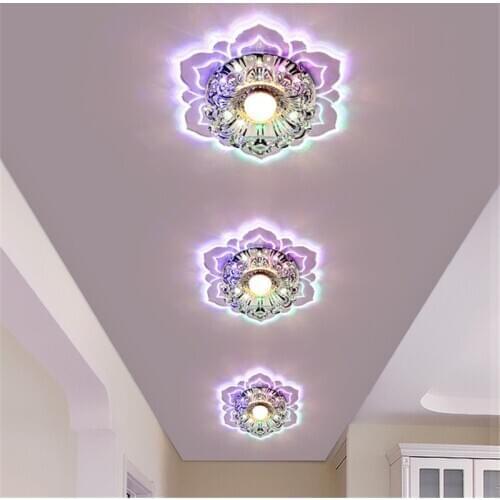 Modern LED Crystal Glass Ceiling Light White/Warm white/Colorful 9W LED Ceiling Lamp For Hallway Living Room Bedroom Kitchen
