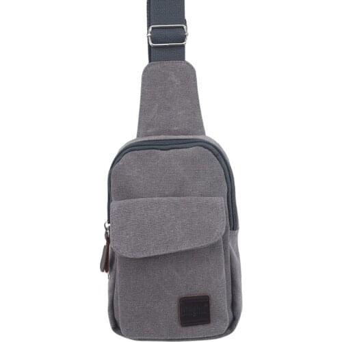 Mens Small Crossbody Bag Casual Canvas Chest Sling Bag Travel Messenger Shoulder Bag Solid Male Handbag