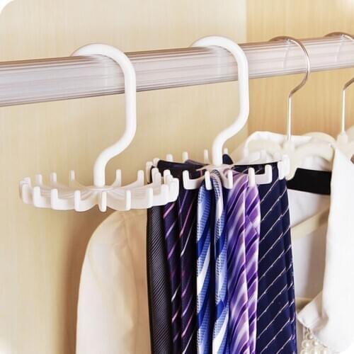 Adjustable 20 Hook Rotating Belt Rack Scarf Organizer Men Tie Hanger Holds