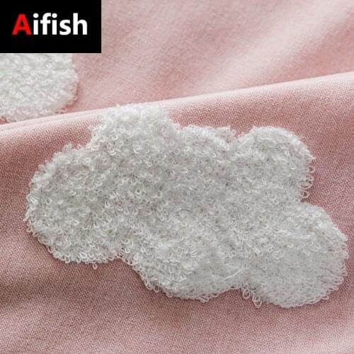 Kids Cute Cartoon Clouds Tulle Curtains For Living Room Pink Semi-Bedroom Blackout White Cloudy Curtains Childrens Cortinas 3