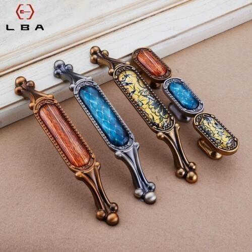 Classical Chinese Style Crystal Door Handles Wardrobe Drawer Pull Kitchen Cabinet Handles For Furniture Interior Knobs