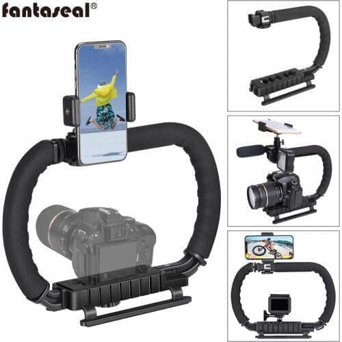 Handheld Camera Phone Stabilizer Vlog Recording Case Bracket Stabilizing Holder Video Steadicam Mount Rig For iPhone Samsung