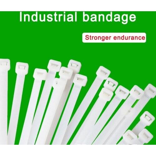 100Pcs 10*600mm White Black Self-locking Plastic Nylon Cable Ties Wire Zip Tie Kabelbinder