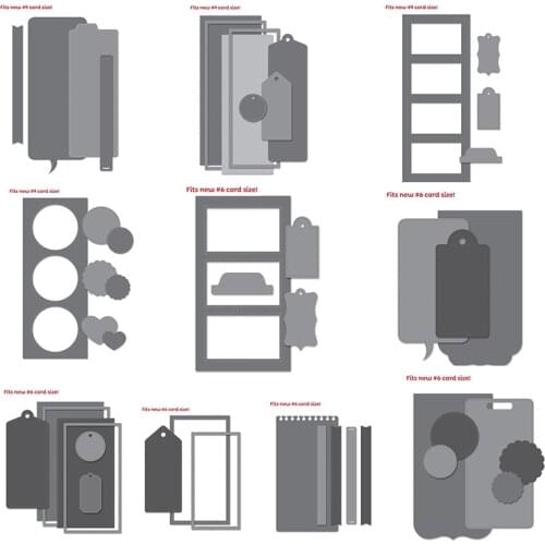 Slimline Nested Stitched Scalloped Rectangles For DIY Scrapbook Cutting Die Paper Cards Embossed Decorative Craft Die Cut New