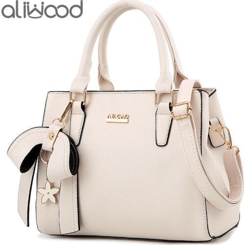 Aliwood New Bow Elegant Womens Handbags Sweet Lady Shoulder Bags Female Crossbody Bags for girls Messenger Bags Simple Tote Sac