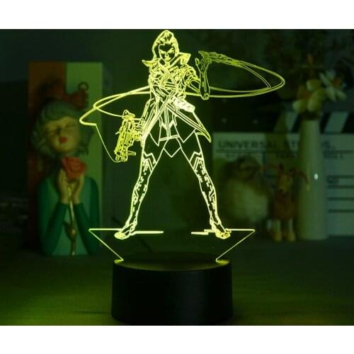 LED 3D Acrylic Night Light Kid Lamp Smart Phone Control Nightlight Attack on Titan Levi Ackerman Figure Room Decor Teenager Gift