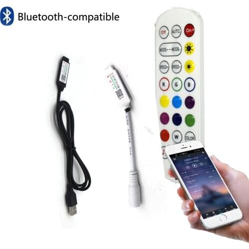 LED Music Bluetooth APP Controller RGB Controller USB/DC 5-24V 24Key IR Remote Controller For 2835 5050 RGB LED Strip Lights
