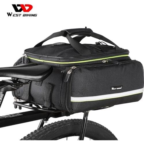 WEST BIKING Bicycle Pannier Bags 20L Large Capacity Tail Rear 3 in 1 Trunk Bag MTB Road Bike Pannier Bags Waterproof Cycling Bag