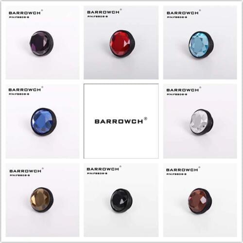 Barrowch FBBDS-B Stop plug,Colorful gemstone Decoration fitting,Black/White/Silver Body,Water cooler heatsink gadget