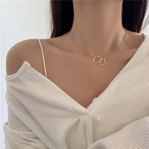 Adolph New Korean Simple Irregular Pendant Necklace Gold Statement Chain Choker Collar Necklaces Jewelry for Ladies For Women