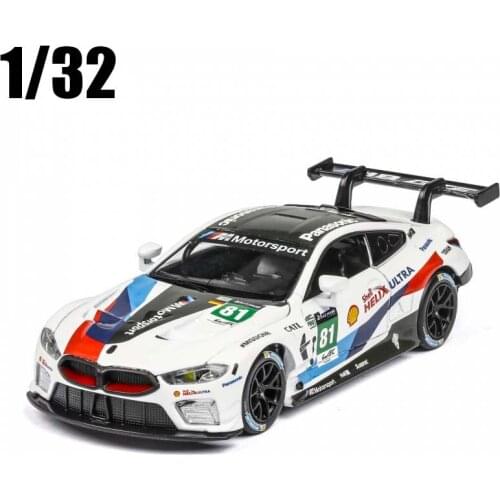 1:32 Scale 2018 M8 GTE Le Mans Diecast Metal Toy Model Sound Light Racing Car Pull Back For Kids Gifts Collection Free Shipping