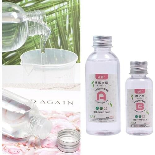 1 Set Art High Adhesive AB Crystal Glue Mixed Hardener Resin Clear Solvent Making Resistance DIY Accessories Epoxy Tool Jew A8R8