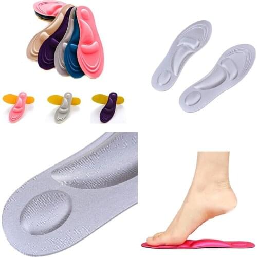 1 Pair 4D Soft Sport Sponge Insoles High Heel Shoe Pad Pain Relief Inserts Cushion Pad Color Random