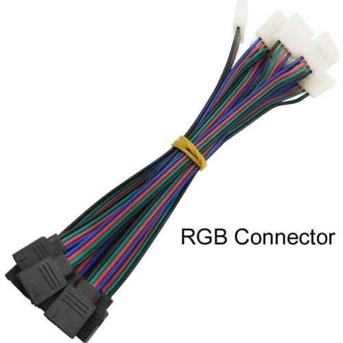 10PCS 20PCS 30PCS 40PCS 50PCS 4Pin RGB 5050 2835 LED Strip Light 10mm Width Panel Extension Connector Cable Wire Led Strips