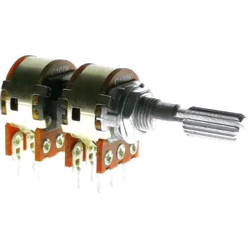 10PCS WH148 100K 25MM Flower axis C100KX2 Stereo Volume Potentiometer Audio 4 Channels Volume Potentiometer DIP12 RK163