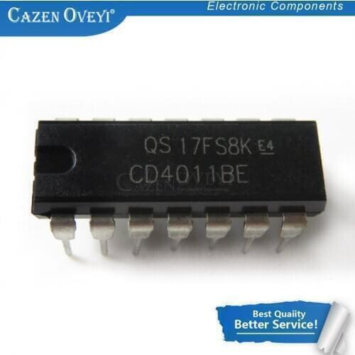 100pcs/lot CD4011BE DIP14 CD4011 DIP 4011BE DIP-14 In Stock
