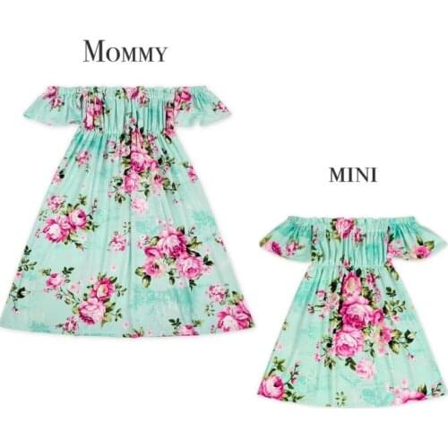 2021 Family Matching Outfits Summer Bodycon Casual Dress Ladies Dresses For Women Girls Mother Daughter Clothing Sleeveless Boho