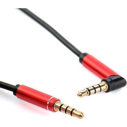 3.5mm Male-to-male 4 Sections AUX Car Audio Audio Cable Elbow L-shaped Pure Copper Mobile Phone Computer Pair Recording Line