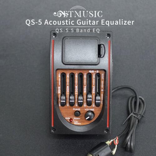 Plastic 5-Band Tone Controls EQ Equalizer Tuner Piezo Pickup Acoustic Guitar Pre-wired Preamp Guitar Parts Accessories
