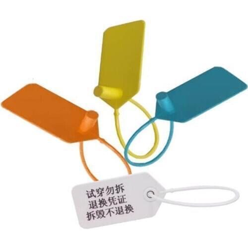 50pcs plastic seal cable tie tag hanger buckle 200mm long seals anti-theft for cloth shoes NEW wholesale
