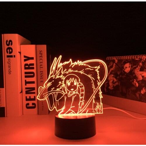 Spirited Away Anime Figure Chihiro LED Light for Child Bedroom Decoration Birthday Gift Night Light Acrylic 3D Room Desk Lamp