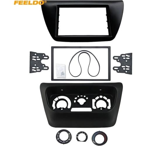 FEELDO Car Radio 2DIN Fascia Frame Panel for Mitsubishi Lancer IX Stereo Dash Kit DVD Frame+Center AC Control Part