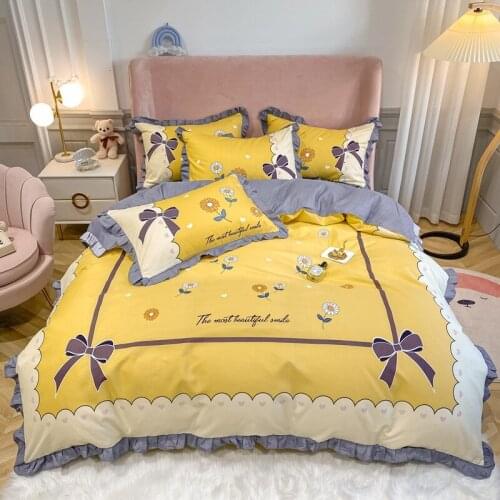 Falai Velvet Milk Velvet Bedding Set Four-piece Set Autumn and Winter Warmth Thick Towel Embroidered Bed Sheet Quilt Cover