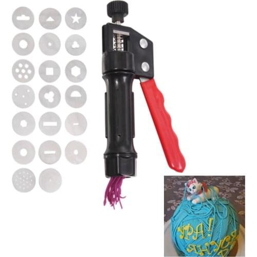 DIY Craft Pottery Clay Extruder Fondant Cake Slime Pastry Gun Modeling Tool Set Hand Milking Machine Kitchen Helper