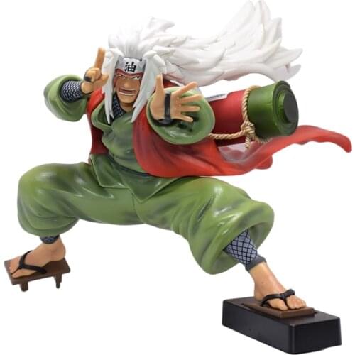 Naruto Shippuden Animation Figure Action GK Jiraiya Figma Fighting Battle Version From Toad Wentai Scene Model Toys For Children