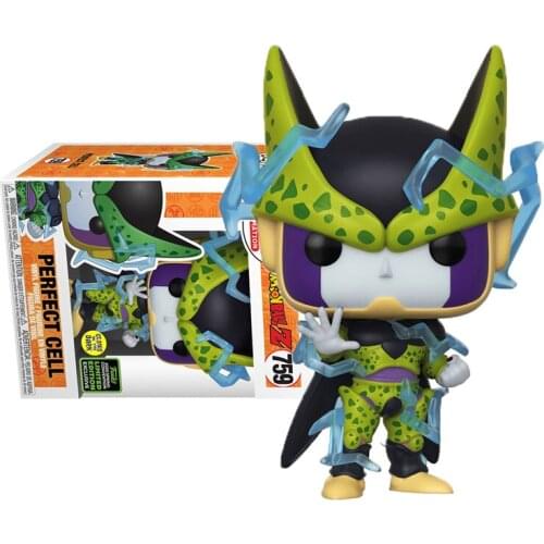 Funko pop Dragon Ball Z PERFECT CELL #759 Vegeta Trunks Action Figure Toys Collection Dolls Gifts for Children