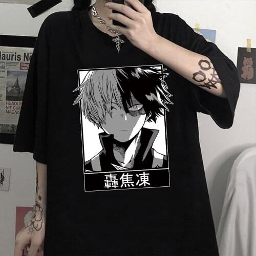 Janpanese Anime Harajuku T-Shirt Men My Hero Academia Shoto Todoroki Anime Tops