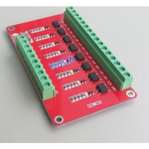 GOM08 8-channel solid state relay module / high level trigger / 48V / 1A optocoupler isolated output / level voltage conversion
