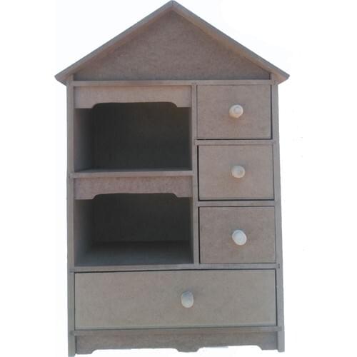 Hobby Wood Roofed With Drawer Jewelry Box