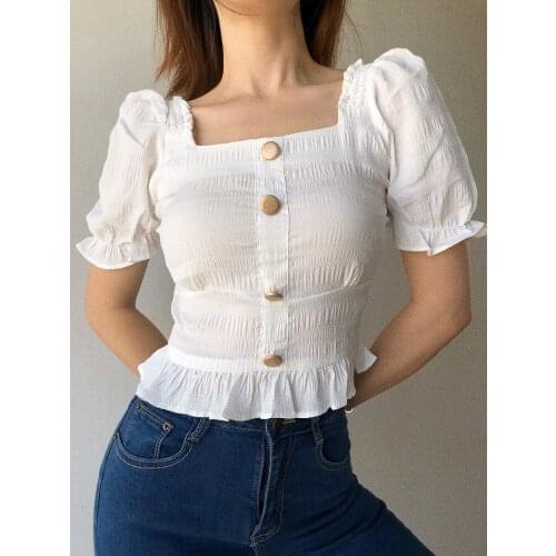 HOLYGAGA Short Sleeve Shirts For Women