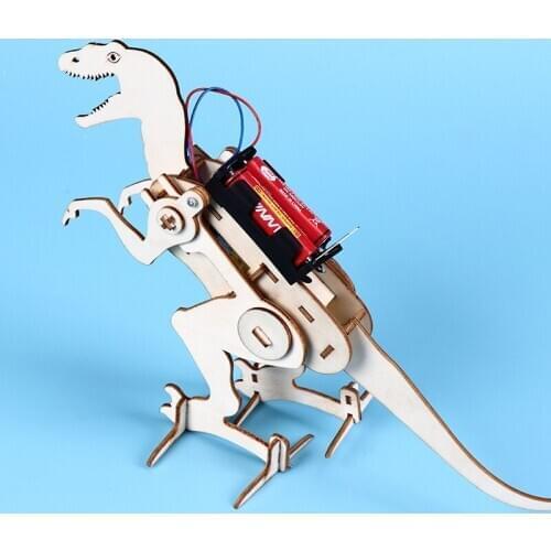 DIY STEM Toys For Children Electric Walking Dinosaur T Rex Construction Puzzle Boys Craft Technology Educational Toys Brinquedos