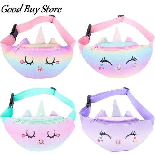 Colorful Waist Purse for Children Kids Outdoor Money Coin Bags Adjustable Belts Unicorn Chest Bag Animal Fanny Pack Girls Wallet