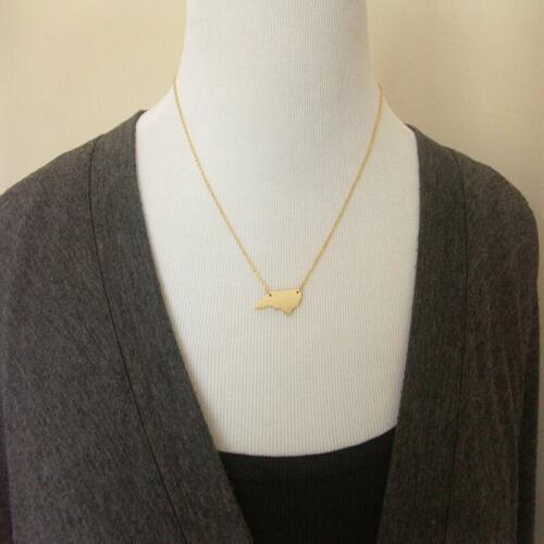 Ufine Cute personalized North Carolina map Necklace cooper Charm pendant pricess girl gift necklace drop shipping N2195