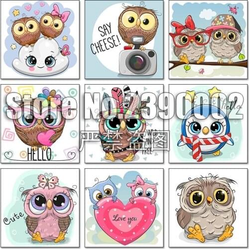 Cartoon Owl 5d Diy Diamond Painting Cross Stitch Diamond Embroidery Full Mosaic Gift Posters Wall Stickers Patterns & Blueprints