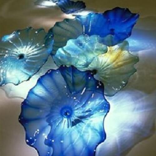 Murano Blown Glass Flower Plate for Wall Art Decoration