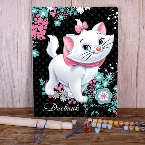 Cartoon Marie Cat Animail DIY Paint By Numbers Package Oil Paints 50*70 By Numbers Photo Loft Wall Handiwork